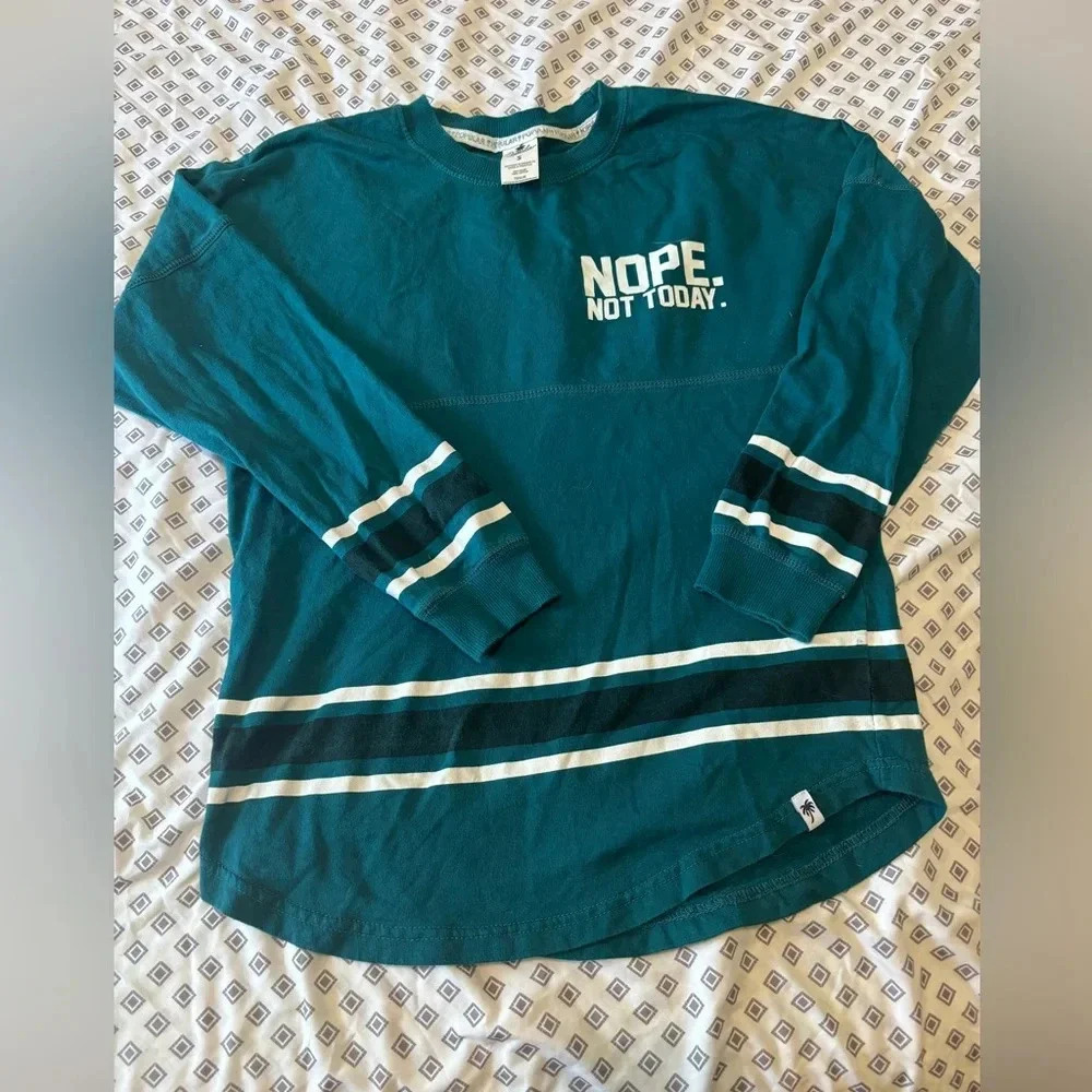 POPULAR Brand, Long Sleeve Top, Size Small. Blue Black. Nope Not Today